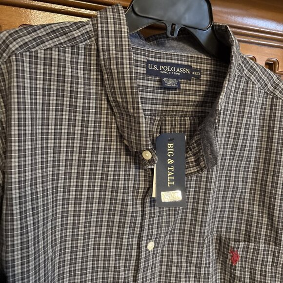 us polo assn shirt Mens 4XLT Gray Button Down Shirt NWT - Picture 3 of 7